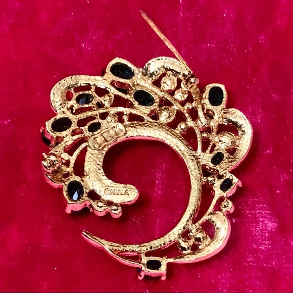 💎 Vtg. Camrose & Kross Jbk Emerald & Clear Glass Rhinestone Feather💎#BROC - Picture 10 of 16